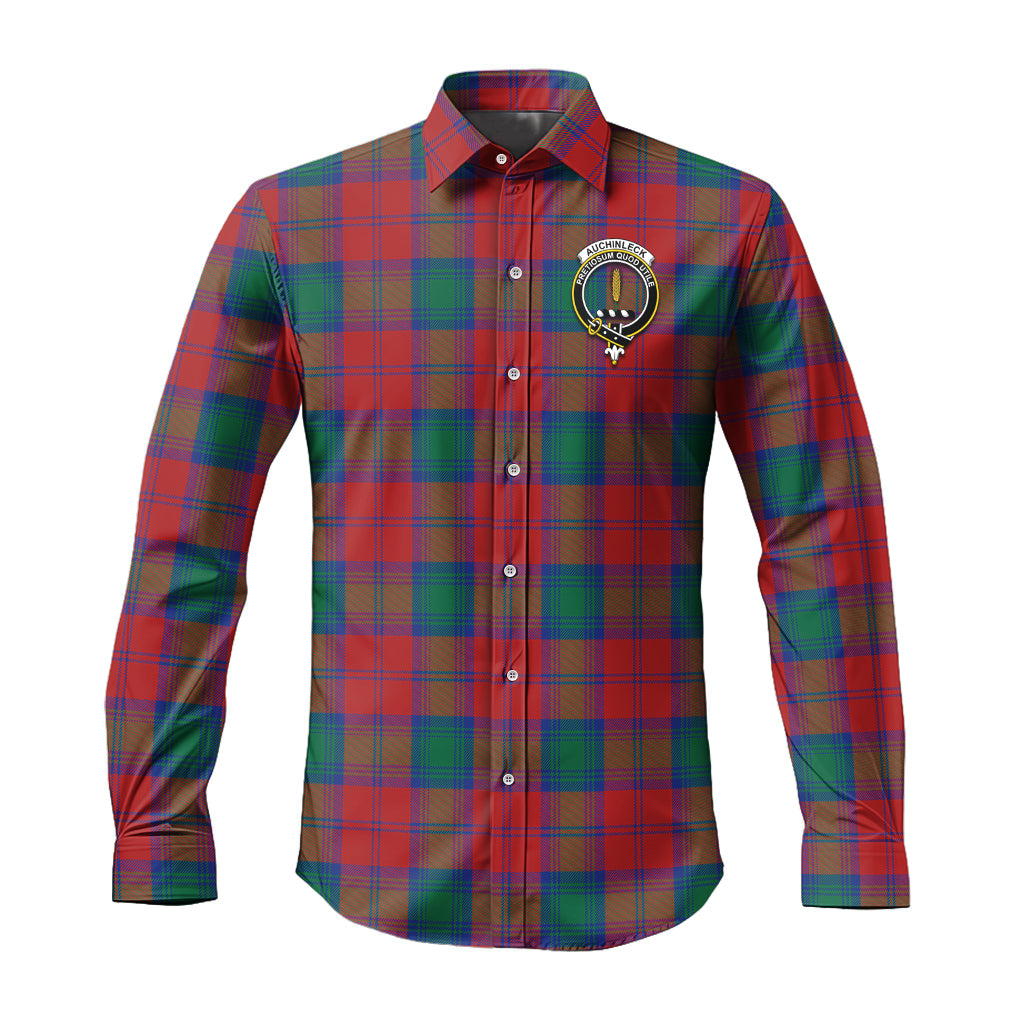Auchinleck (Affleck) Tartan Long Sleeve Button Up Shirt with Family Crest Men's Shirt - Tartan Vibes Clothing