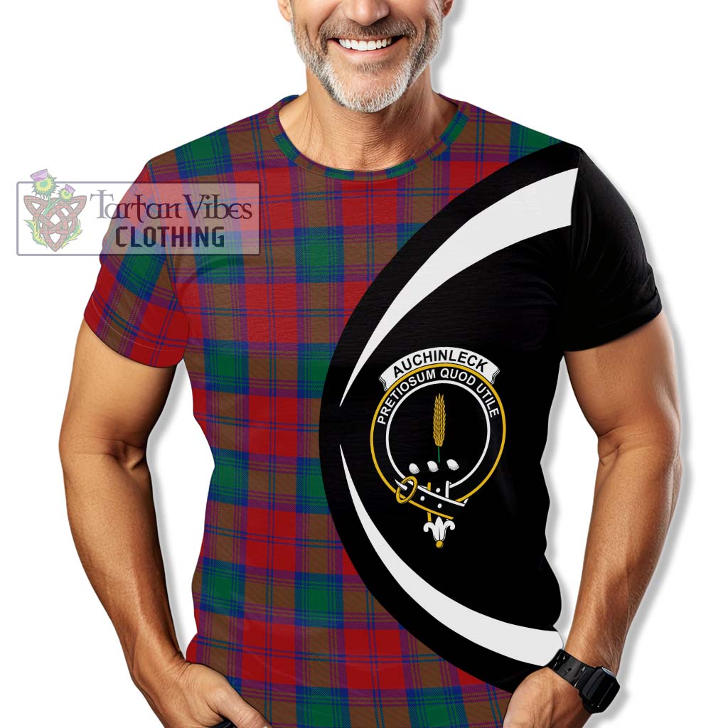 Auchinleck (Affleck) Tartan T-Shirt with Family Crest Circle Style - Tartan Vibes Clothing