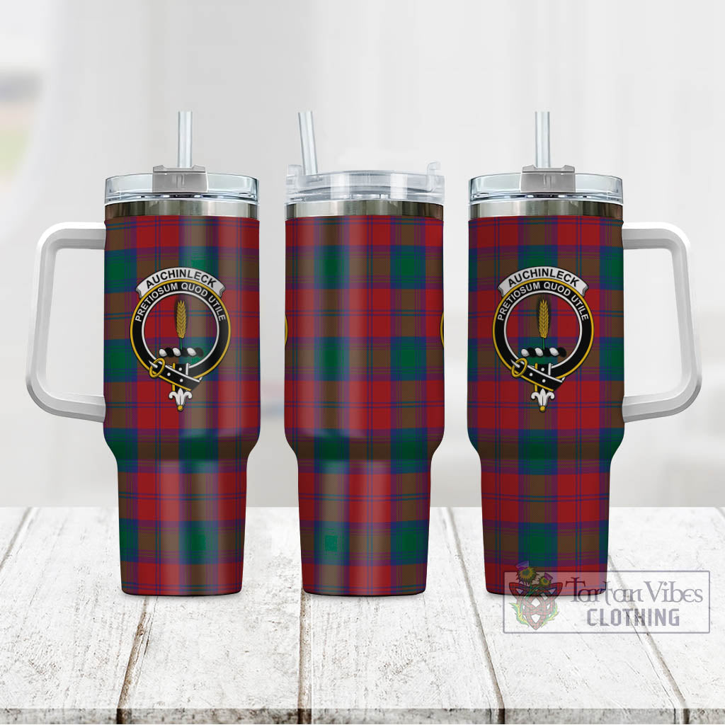 Auchinleck (Affleck) Tartan Tumbler with Handle with Family Crest - Tartan Vibes Clothing