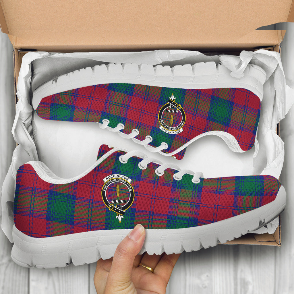 Auchinleck (Affleck) Tartan Sneakers with Family Crest - Tartan Vibes Clothing