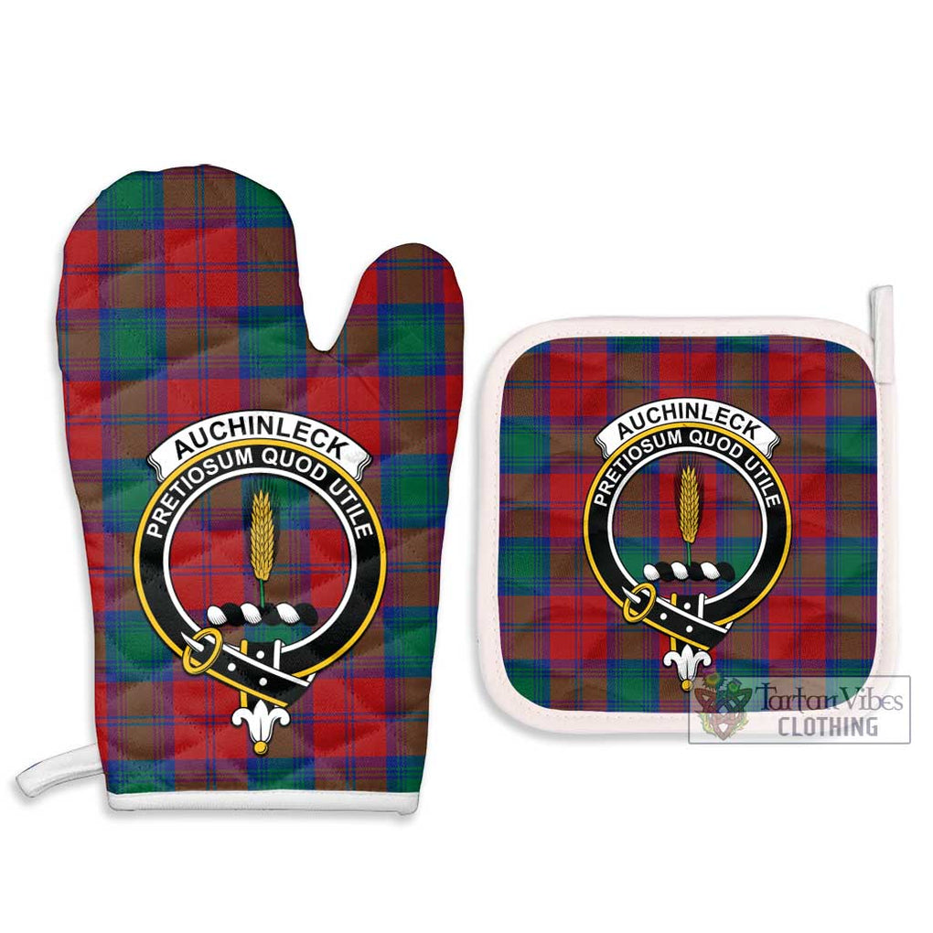 Auchinleck (Affleck) Tartan Combo Oven Mitt & Pot-Holder with Family Crest - Tartan Vibes Clothing