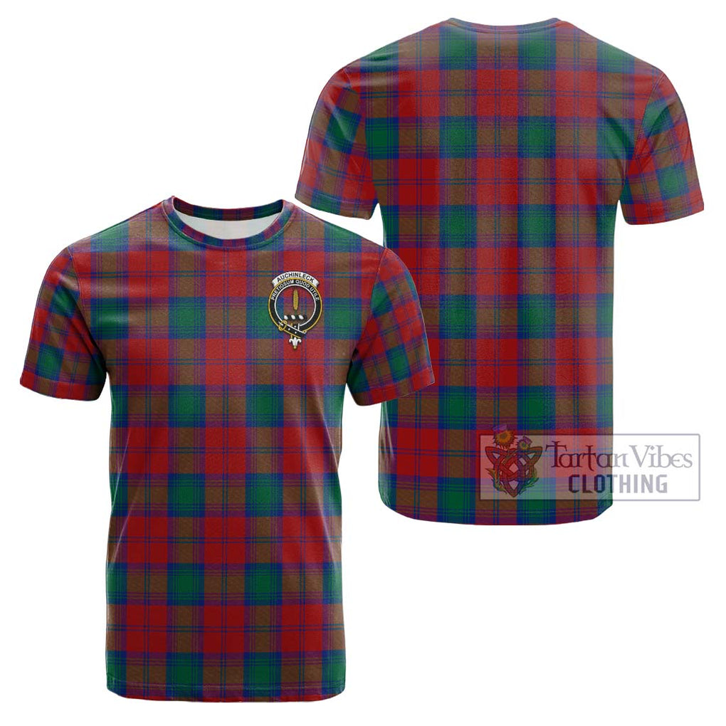 Auchinleck (Affleck) Tartan Cotton T-Shirt with Family Crest Kid's Shirt - Tartanvibesclothing Shop