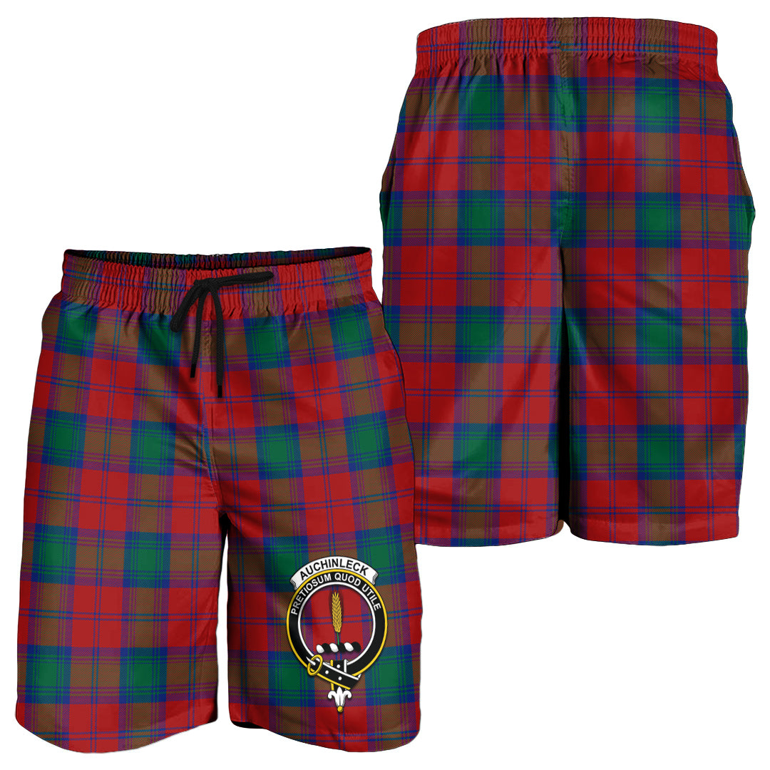 Auchinleck (Affleck) Tartan Mens Shorts with Family Crest - Tartan Vibes Clothing