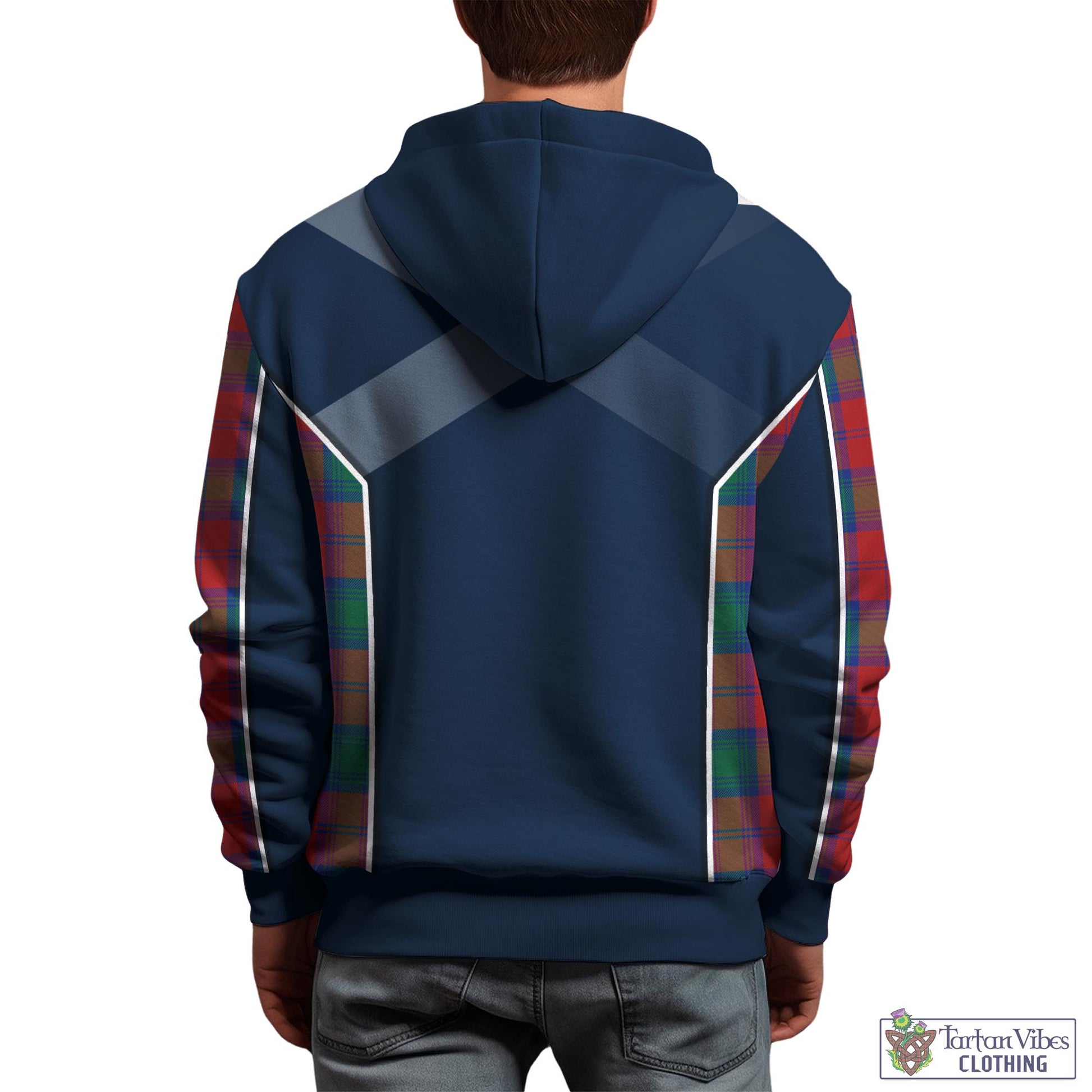 Tartan Vibes Clothing Auchinleck Tartan Hoodie with Family Crest and Lion Rampant Vibes Sport Style