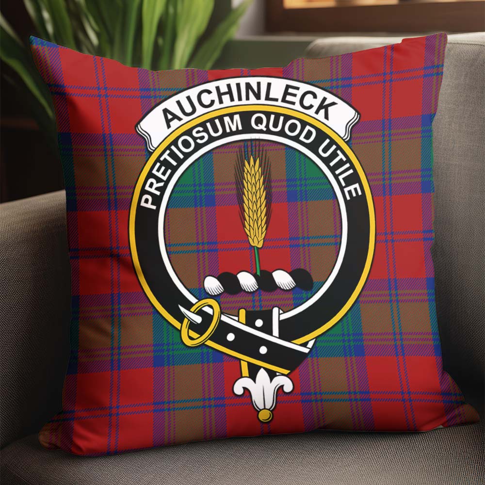 Auchinleck (Affleck) Tartan Pillow Cover with Family Crest - Tartan Vibes Clothing