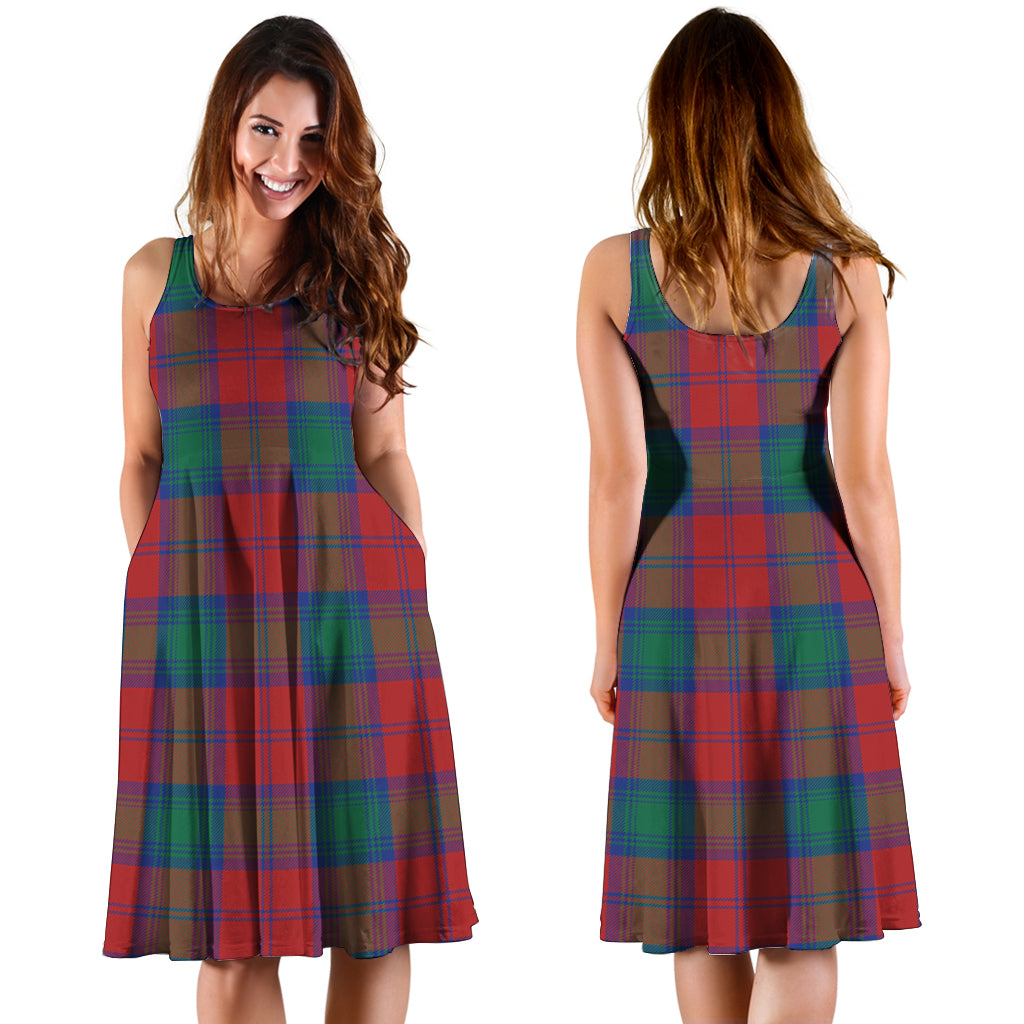 Auchinleck (Affleck) Tartan Sleeveless Midi Womens Dress - Tartan Vibes Clothing