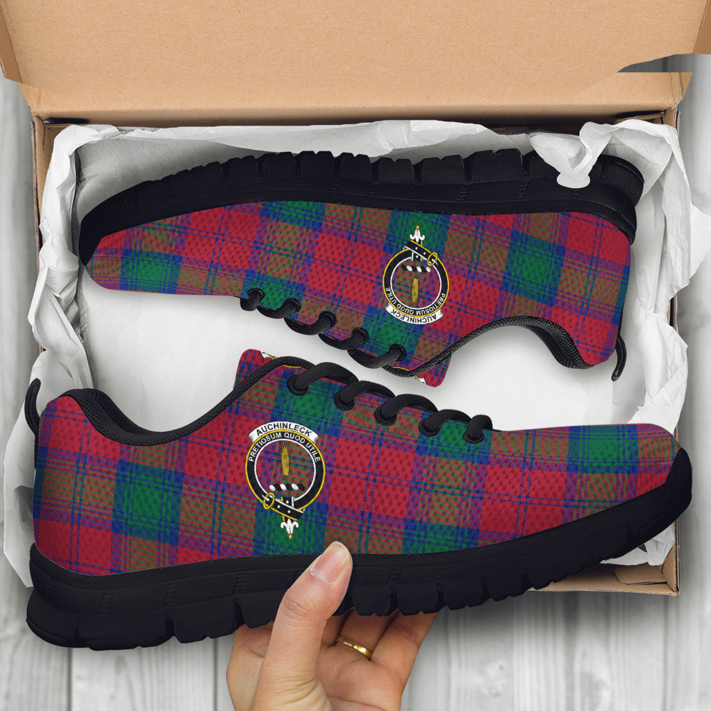 Auchinleck (Affleck) Tartan Sneakers with Family Crest - Tartan Vibes Clothing