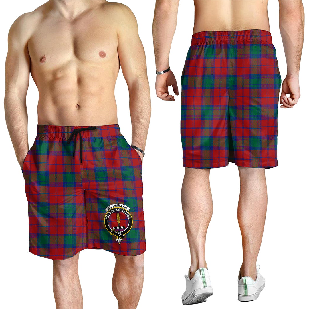Auchinleck (Affleck) Tartan Mens Shorts with Family Crest - Tartan Vibes Clothing