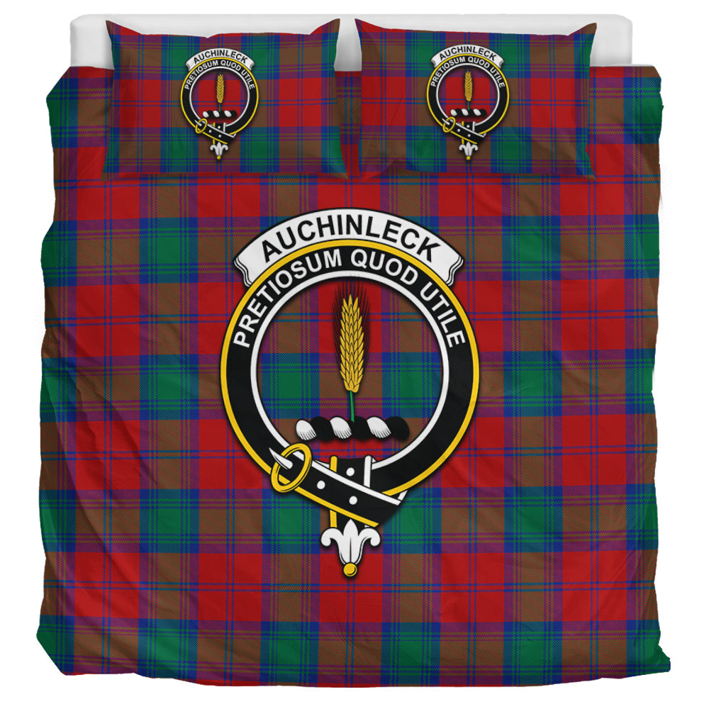 Auchinleck (Affleck) Tartan Bedding Set with Family Crest UK Bedding Set UK Super King 104*94 inch - Tartan Vibes Clothing