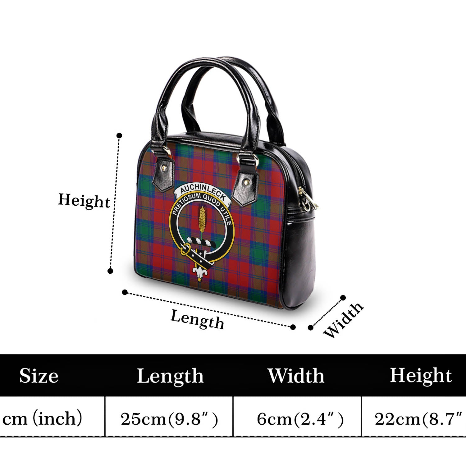 Auchinleck (Affleck) Tartan Shoulder Handbags with Family Crest - Tartan Vibes Clothing