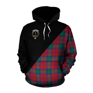Auchinleck (Affleck) Tartan Cotton Hoodie with Family Crest and Military Logo Style Pullover Hoodie XS - Tartan Vibes Clothing