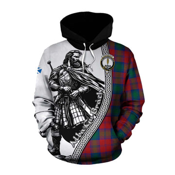 Auchinleck (Affleck) Tartan Clan Crest Cotton Hoodie with Highlander Warrior Celtic Style Pullover Hoodie XS - Tartan Vibes Clothing