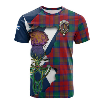 Auchinleck (Affleck) Tartan Family Crest Cotton T-shirt Scottish Thistle Celtic Inspired
