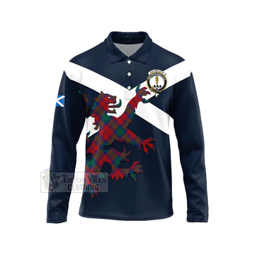 Auchinleck (Affleck) Tartan Lion Rampant Long Sleeve Polo Shirt Proudly Display Your Heritage with Alba Gu Brath and Clan Name Unisex - Tartan Vibes Clothing
