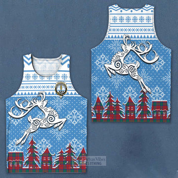 Auchinleck (Affleck) Clan Christmas Men's Tank Top Celtic Reindeer Style Men - Tartan Vibes Clothing