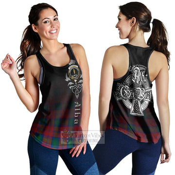 Auchinleck (Affleck) Tartan Women's Racerback Tanks Featuring Alba Gu Brath Family Crest Celtic Inspired 4XL - Tartan Vibes Clothing
