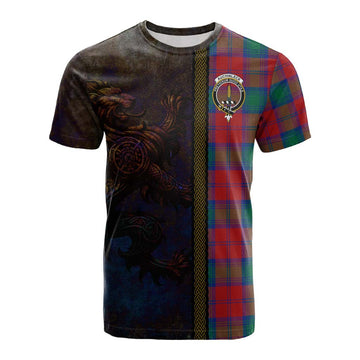 Auchinleck (Affleck) Tartan Family Crest Cotton T-shirt Alba Gu Brath Be Brave Lion Ancient Style