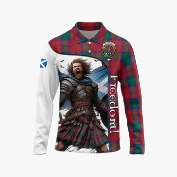 Tartan Vibes Clothing Auchinleck (Affleck) Crest Tartan Long Sleeve Polo Shirt Inspired by the Freedom of Scottish Warrior