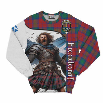 Tartan Vibes Clothing Auchinleck (Affleck) Crest Tartan Sweatshirt Inspired by the Freedom of Scottish Warrior