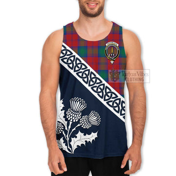 Auchinleck (Affleck) Tartan Men's Tank Top Featuring Thistle and Scotland Map Men - Tartan Vibes Clothing