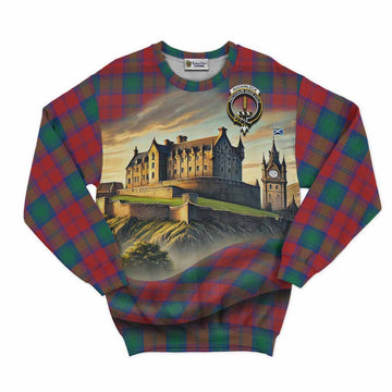 Auchinleck (Affleck) Tartan Family Crest Sweatshirt with Scottish Ancient Castle Style Unisex - Tartan Vibes Clothing