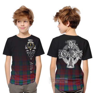 Auchinleck (Affleck) Tartan Kid T-Shirt Featuring Alba Gu Brath Family Crest Celtic Inspired Youth XL Size14 - Tartan Vibes Clothing