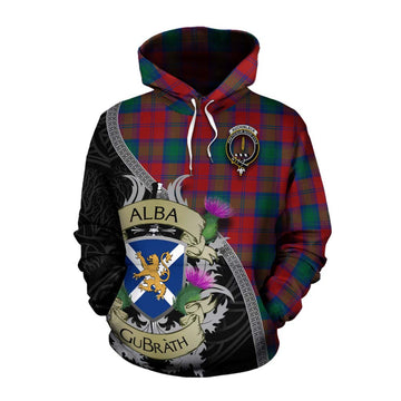 Auchinleck (Affleck) Tartan Family Crest Cotton Hoodie Lion Rampant Royal Thistle Shield Celtic Inspired Pullover Hoodie XS - Tartan Vibes Clothing