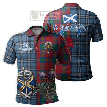 Auchinleck (Affleck) Tartan Polo Shirt Happy St. Andrew's Day Half Tartan Style Kid - Tartan Vibes Clothing