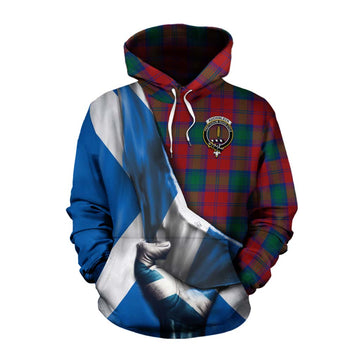 Auchinleck (Affleck) Tartan Cotton Hoodie with Family Crest Scotland Patriotic Style Pullover Hoodie XS - Tartan Vibes Clothing