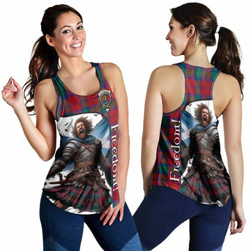 Tartan Vibes Clothing Auchinleck (Affleck) Crest Tartan Women's Racerback Tanks Inspired by the Freedom of Scottish Warrior