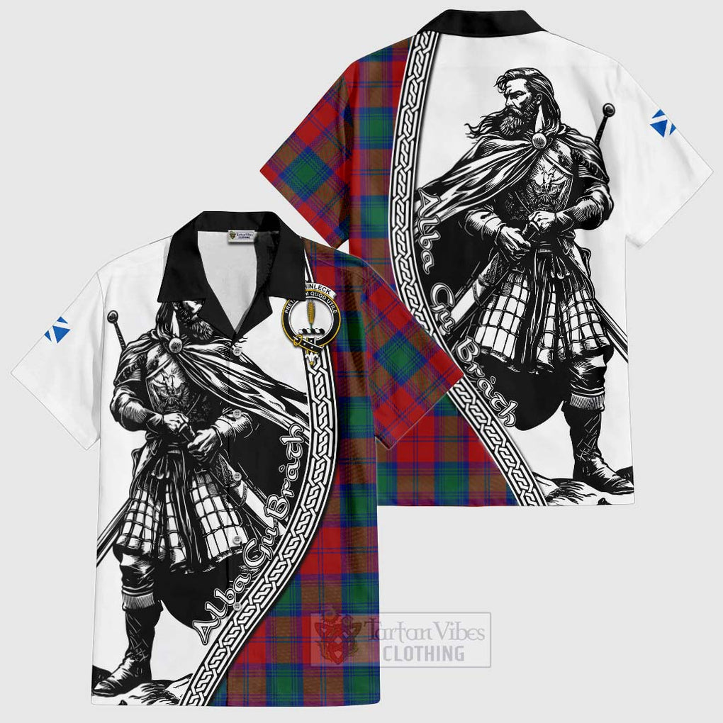 Auchinleck (Affleck) Tartan Clan Crest Hawaiian Shirt with Highlander Warrior Celtic Style Kid - Tartan Vibes Clothing