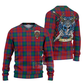 Auchinleck (Affleck) Tartan Ugly Sweater with Family Crest Celtic Skull Style Unisex - Tartan Vibes Clothing