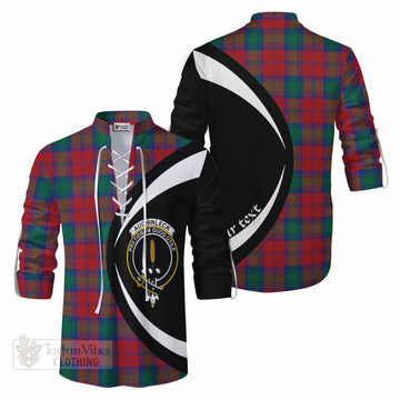 Auchinleck (Affleck) Tartan Ghillie Kilt Shirt with Family Crest Circle Style Men - Tartan Vibes Clothing