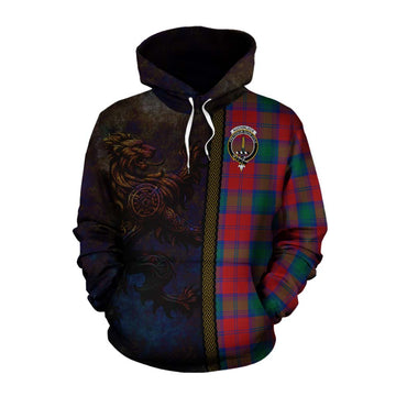 Tartan Vibes Clothing Auchinleck (Affleck) Tartan Family Crest Cotton Hoodie Alba Gu Brath Be Brave Lion Ancient Style