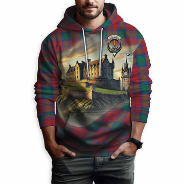 Auchinleck (Affleck) Tartan Family Crest Hoodie with Scottish Ancient Castle Style Pullover Hoodie - Tartan Vibes Clothing