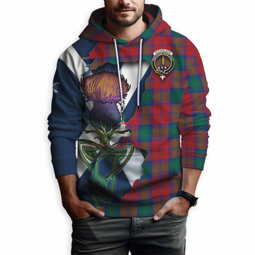 Tartan Vibes Clothing Auchinleck (Affleck) Tartan Family Crest Hoodie Scottish Thistle Celtic Inspired