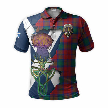 Tartan Vibes Clothing Auchinleck (Affleck) Tartan Family Crest Polo Shirt Scottish Thistle Celtic Inspired