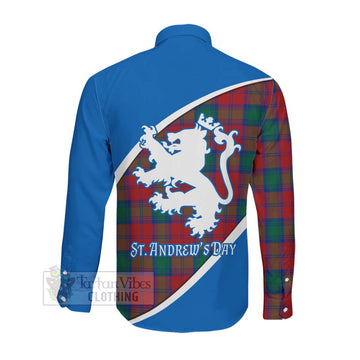 Auchinleck (Affleck) Family Crest Tartan Long Sleeve Button Shirt Celebrate Saint Andrew's Day in Style Men's Shirt - Tartan Vibes Clothing