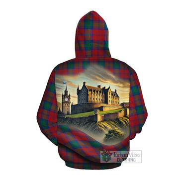 Auchinleck (Affleck) Tartan Family Crest Cotton Hoodie with Scottish Ancient Castle Style Pullover Hoodie - Tartan Vibes Clothing