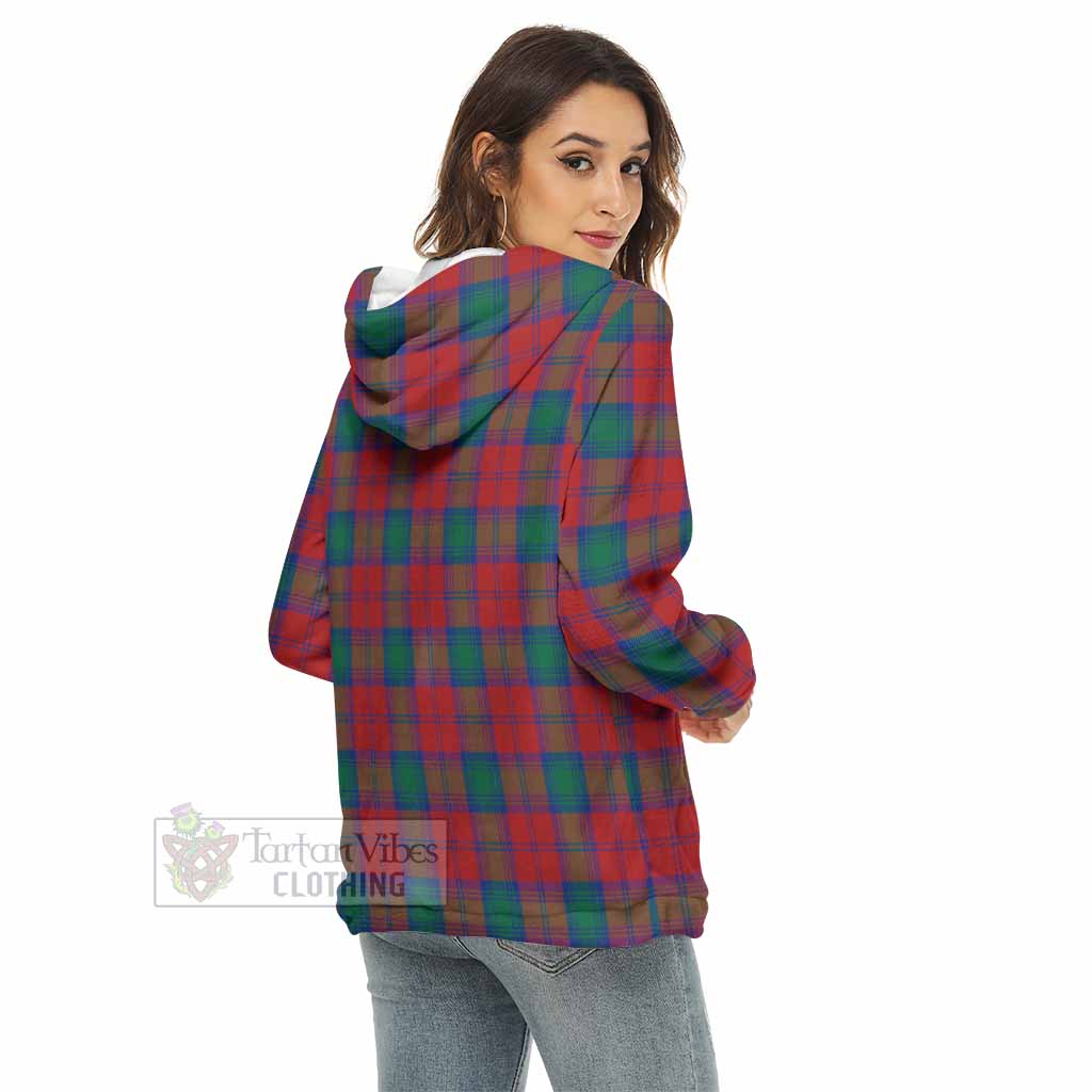 Auchinleck (Affleck) Tartan Women's Borg Fleece Hoodie with Half Zip - Tartan Vibes Clothing