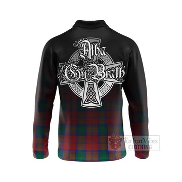 Auchinleck (Affleck) Tartan Long Sleeve Polo Shirt Featuring Alba Gu Brath Family Crest Celtic Inspired - Tartan Vibes Clothing