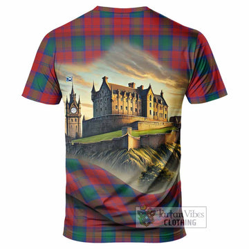 Auchinleck (Affleck) Tartan Family Crest T-Shirt with Scottish Ancient Castle Style - Tartan Vibes Clothing