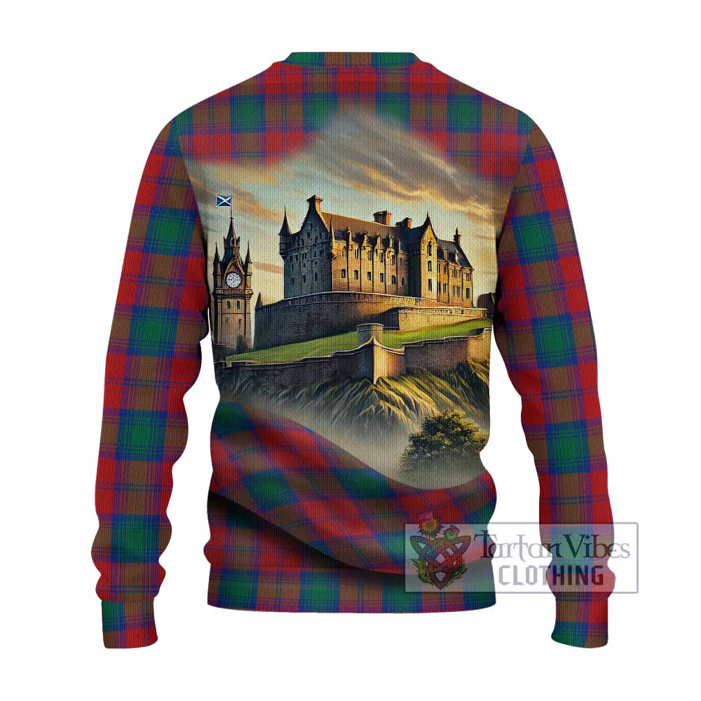 Auchinleck (Affleck) Tartan Family Crest Knitted Sweater with Scottish Ancient Castle Style - Tartan Vibes Clothing