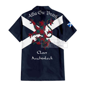 Auchinleck (Affleck) Tartan Lion Rampant Hawaiian Shirt Proudly Display Your Heritage with Alba Gu Brath and Clan Name - Tartan Vibes Clothing