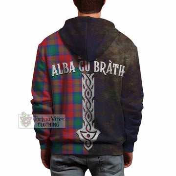 Tartan Vibes Clothing Auchinleck (Affleck) Tartan Family Crest Hoodie Alba Gu Brath Be Brave Lion Ancient Style