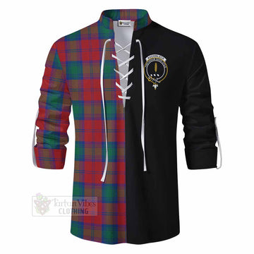 Auchinleck (Affleck) Tartan Ghillie Kilt Shirt with Family Crest and Half Of Me Style - Tartan Vibes Clothing
