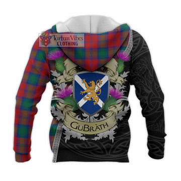 Auchinleck (Affleck) Tartan Family Crest Knitted Hoodie Lion Rampant Royal Thistle Shield Celtic Inspired - Tartan Vibes Clothing