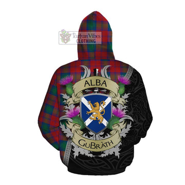 Auchinleck (Affleck) Tartan Family Crest Cotton Hoodie Lion Rampant Royal Thistle Shield Celtic Inspired Pullover Hoodie - Tartan Vibes Clothing