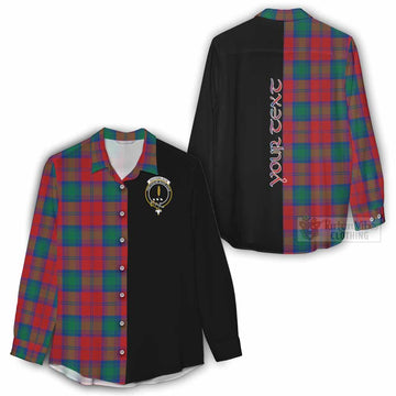 Auchinleck (Affleck) Tartan Women's Casual Shirt with Family Crest and Half Of Me Style - Tartan Vibes Clothing