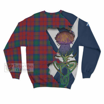 Tartan Vibes Clothing Auchinleck (Affleck) Tartan Family Crest Sweatshirt Scottish Thistle Celtic Inspired